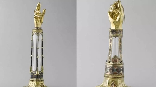 Los brazos relicarios de relicario de san Luis de Toulouse (i) y de san Lucas (d). GrandPalaisRmn (musée du Louvre) / Jean-Gilles Berizzi ( PUEDE AMPLIARSE ) Los brazos relicarios de relicario de san Luis de Toulouse (i) y de san Lucas (d). GrandPalaisRmn (musée du Louvre) / Jean-Gilles Berizzi ( PUEDE AMPLIARSE )